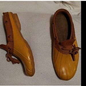 Sperry Women's Yellow and Brown Rain Boots